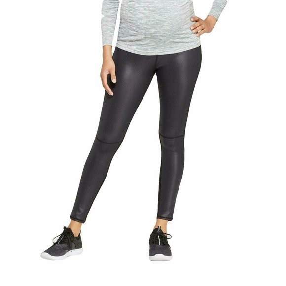 Isabel Maternity Faux Front Leather Active Legging - Picture 5 of 6